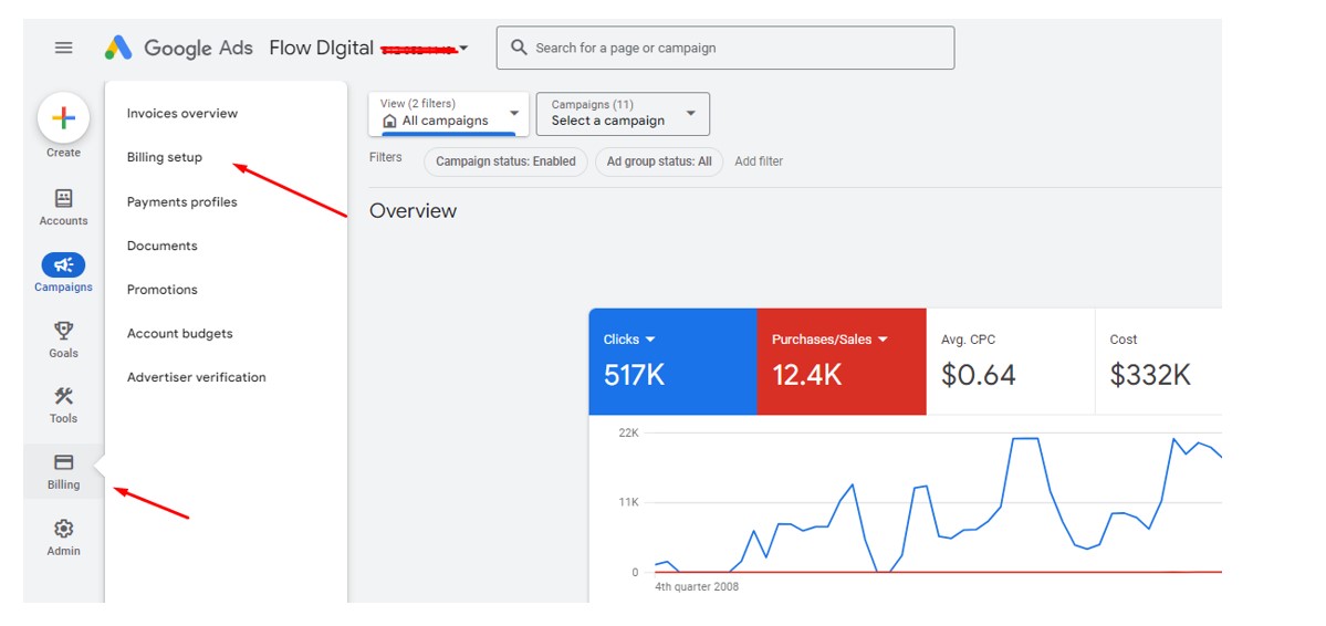 How to setup billing in Google Ads